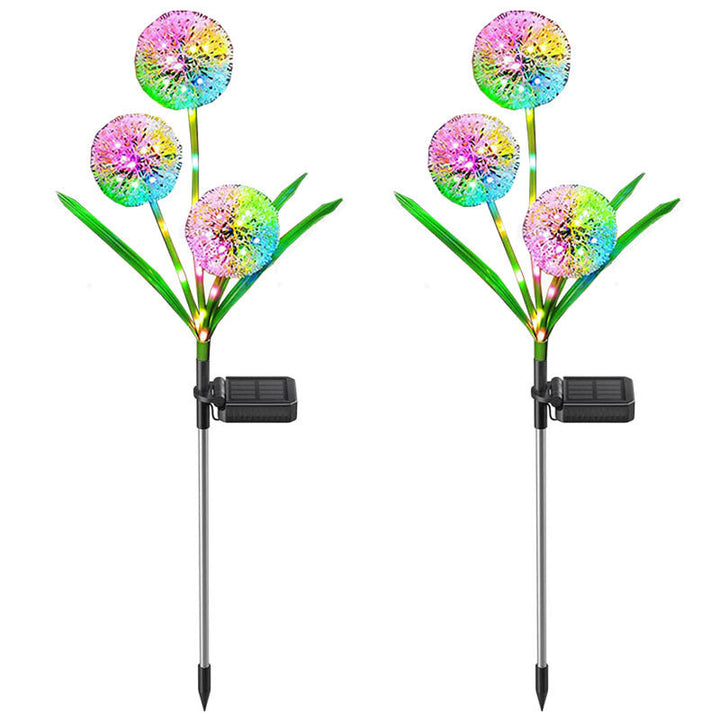 Modern Art Deco Solar Waterproof Stainless Steel ABS Copper Wire Dandelion Plant Ball Ground Plug LED Outdoor Light Landscape Lighting For Garden | Stornfield
