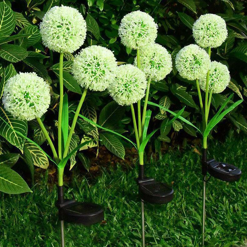 Modern Art Deco Solar Waterproof Stainless Steel ABS Copper Wire Dandelion Plant Ball Ground Plug LED Outdoor Light Landscape Lighting For Garden | Stornfield