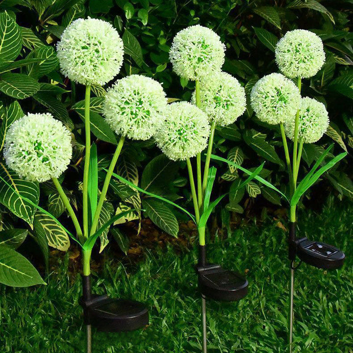 Modern Art Deco Solar Waterproof Stainless Steel ABS Copper Wire Dandelion Plant Ball Ground Plug LED Outdoor Light Landscape Lighting For Garden | Stornfield
