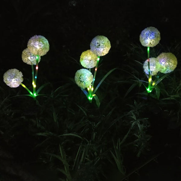 Modern Art Deco Solar Waterproof Stainless Steel ABS Copper Wire Dandelion Plant Ball Ground Plug LED Outdoor Light Landscape Lighting For Garden | Stornfield