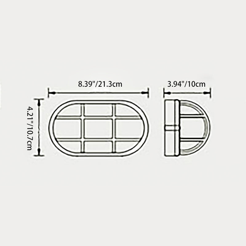 Contemporary Industrial Waterproof Aluminum Glass Frosted Oval Striped 1-Light Wall Sconce Lamp For Outdoor Patio | Stornfield