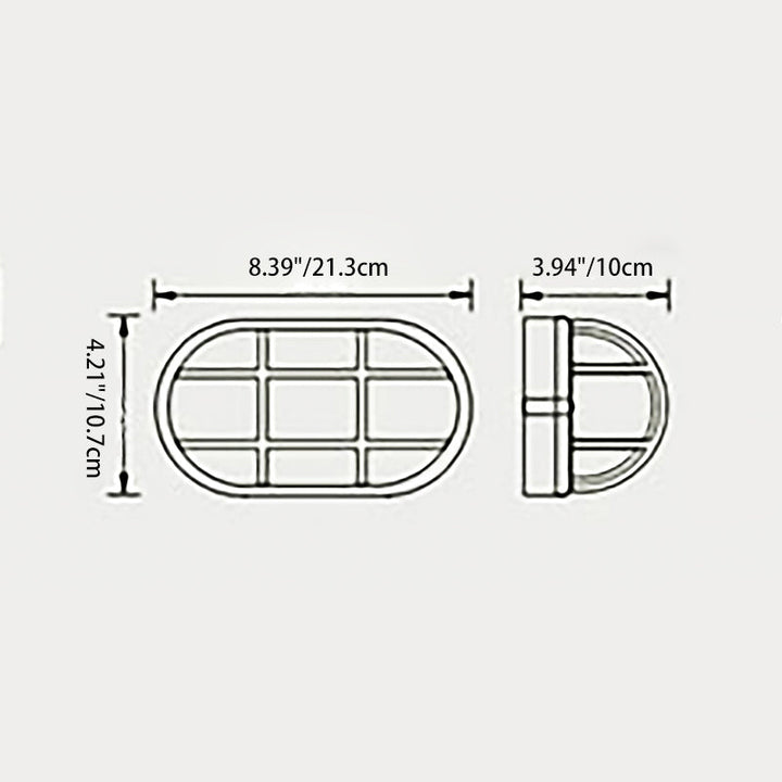 Contemporary Industrial Waterproof Aluminum Glass Frosted Oval Striped 1-Light Wall Sconce Lamp For Outdoor Patio | Stornfield
