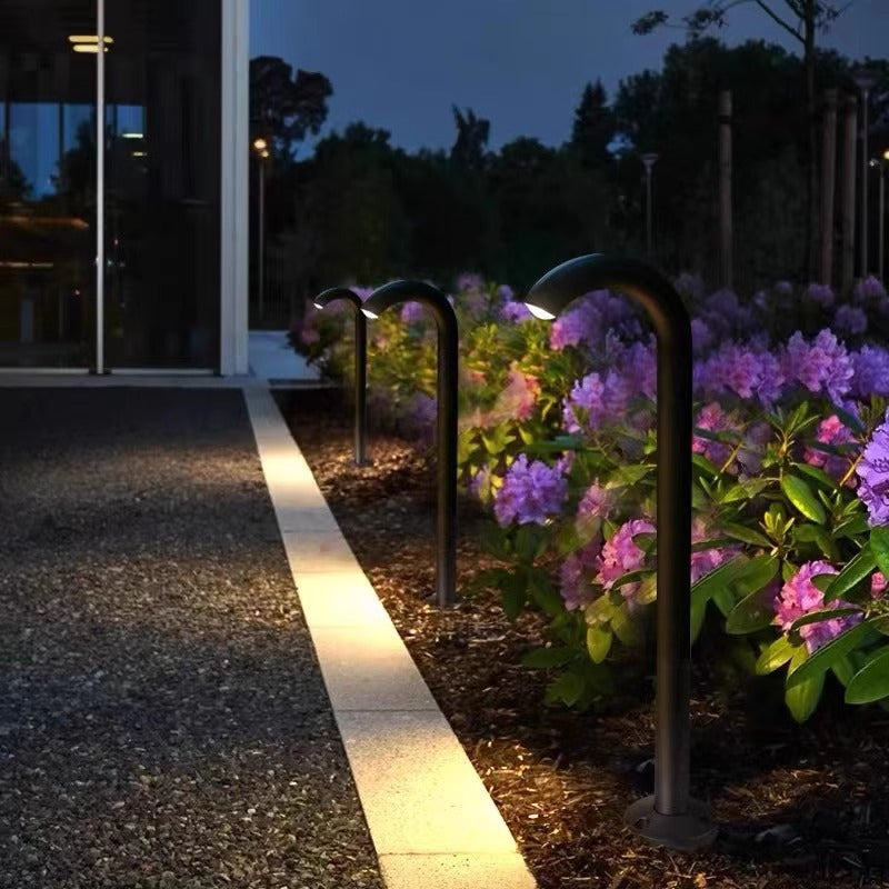 Contemporary Industrial Waterproof Aluminum Reinforced Glass Bent Tube LED Outdoor Light Landscape Lighting For Garden | Stornfield