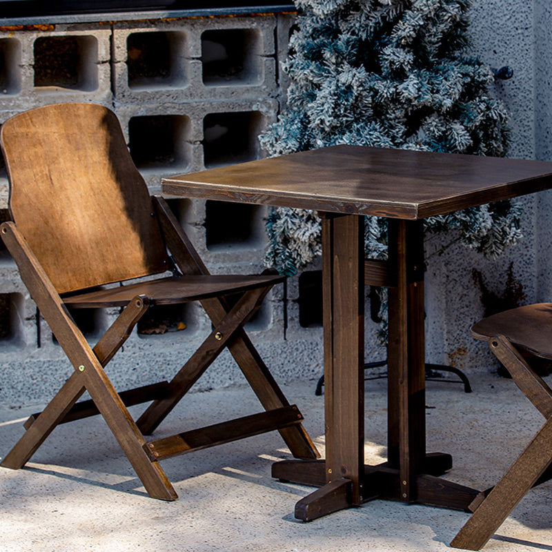 Contemporary Retro Solid Wood Plywood & Iron Round Square Coffee Table And Chair Set For Balcony & Living Room | Stornfield