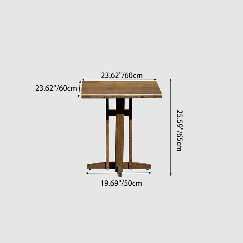 Contemporary Retro Solid Wood Plywood & Iron Round Square Coffee Table And Chair Set For Balcony & Living Room | Stornfield