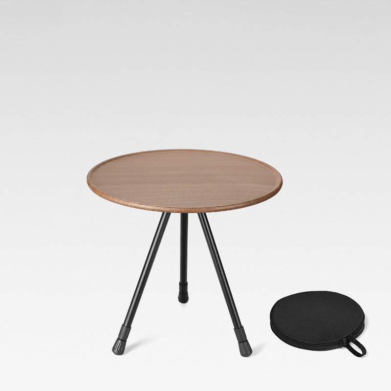 Modern Simplicity Aluminum Alloy ABS Round Foldable Outdoor Coffee Table 1-Tray Pocket Lamp Holder For Outdoor | Stornfield