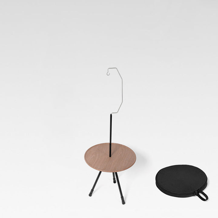 Modern Simplicity Aluminum Alloy ABS Round Foldable Outdoor Coffee Table 1-Tray Pocket Lamp Holder For Outdoor | Stornfield