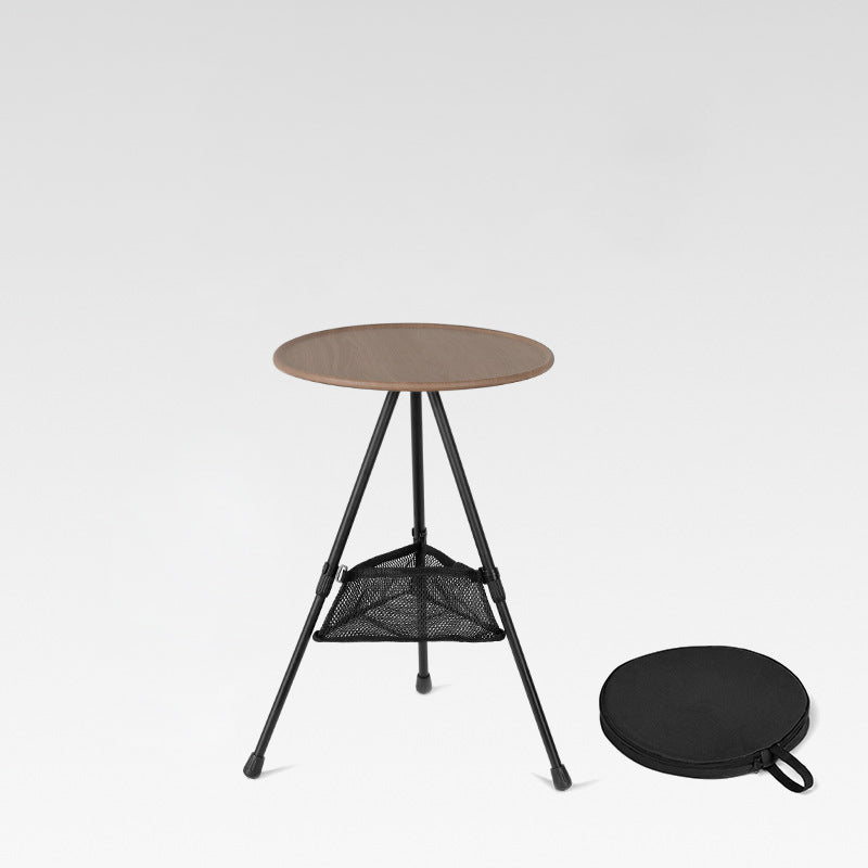 Modern Simplicity Aluminum Alloy ABS Round Foldable Outdoor Coffee Table 1-Tray Pocket Lamp Holder For Outdoor | Stornfield