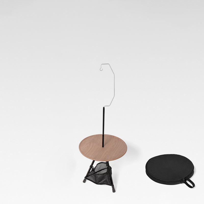 Modern Simplicity Aluminum Alloy ABS Round Foldable Outdoor Coffee Table 1-Tray Pocket Lamp Holder For Outdoor | Stornfield
