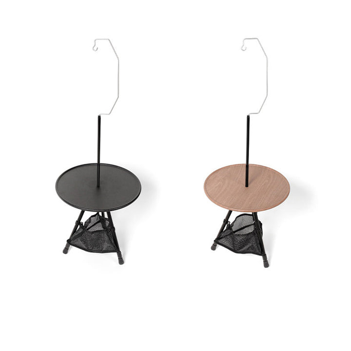 Modern Simplicity Aluminum Alloy ABS Round Foldable Outdoor Coffee Table 1-Tray Pocket Lamp Holder For Outdoor | Stornfield