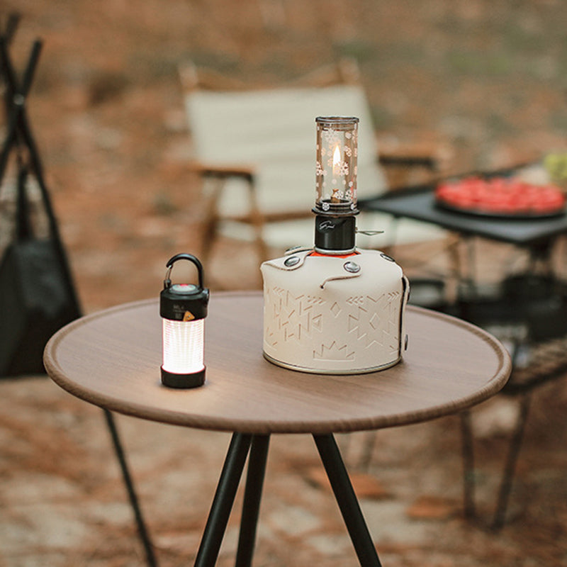 Modern Simplicity Aluminum Alloy ABS Round Foldable Outdoor Coffee Table 1-Tray Pocket Lamp Holder For Outdoor | Stornfield