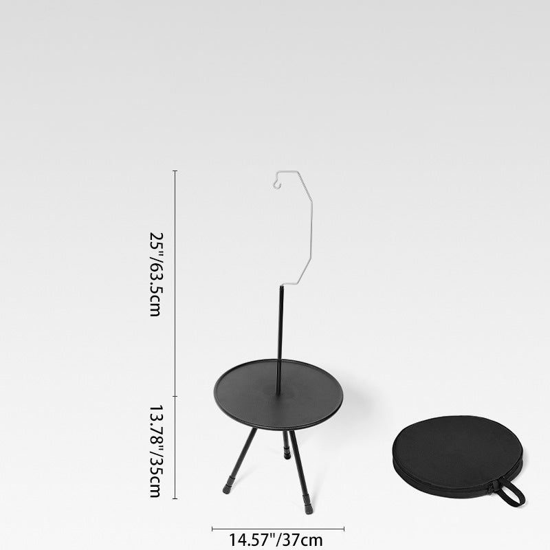 Modern Simplicity Aluminum Alloy ABS Round Foldable Outdoor Coffee Table 1-Tray Pocket Lamp Holder For Outdoor | Stornfield