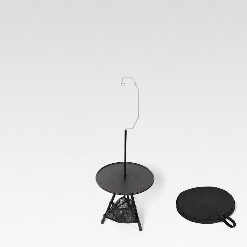 Modern Simplicity Aluminum Alloy ABS Round Foldable Outdoor Coffee Table 1-Tray Pocket Lamp Holder For Outdoor | Stornfield