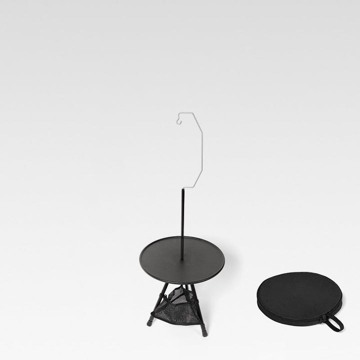 Modern Simplicity Aluminum Alloy ABS Round Foldable Outdoor Coffee Table 1-Tray Pocket Lamp Holder For Outdoor | Stornfield