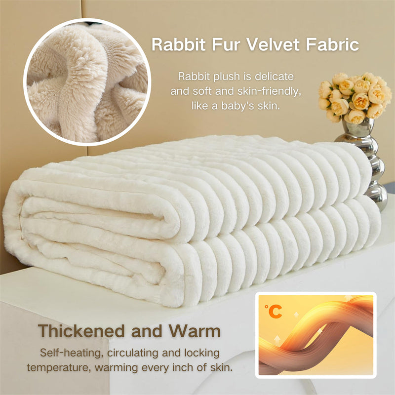 Luxurious Faux-Rabbit-Fur Throw Blanket for Ultimate Comfort | Stornfield