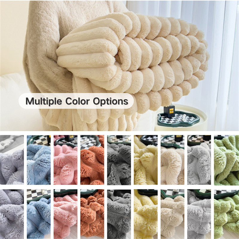 Luxurious Faux-Rabbit-Fur Throw Blanket for Ultimate Comfort | Stornfield