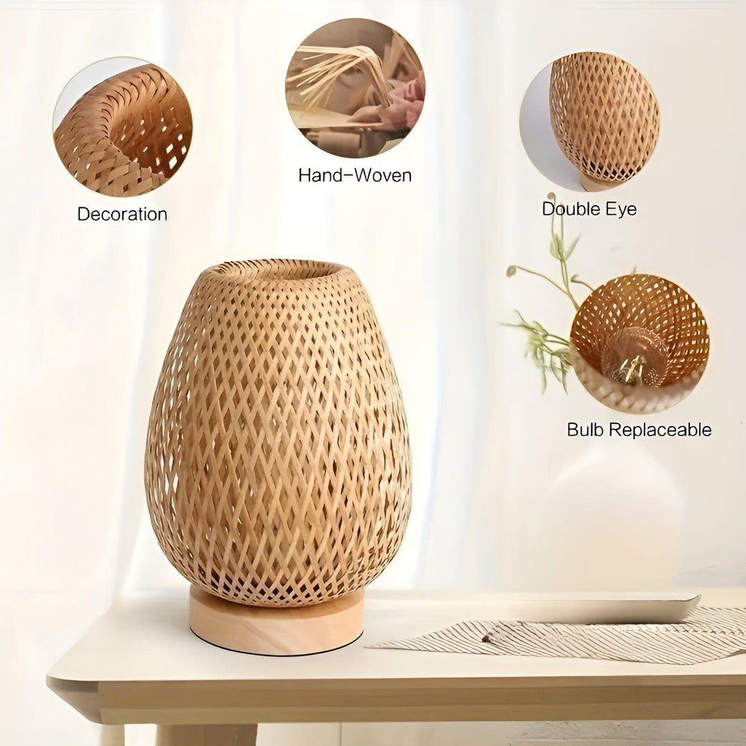Stornfield | Aura Lamp - USB Powered Bamboo Table Lamp for the Bedroom