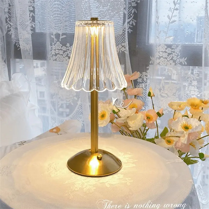 Wireless Table Lamp with Crystal Decor and Dimmable Lighting - GlamLight | Stornfield