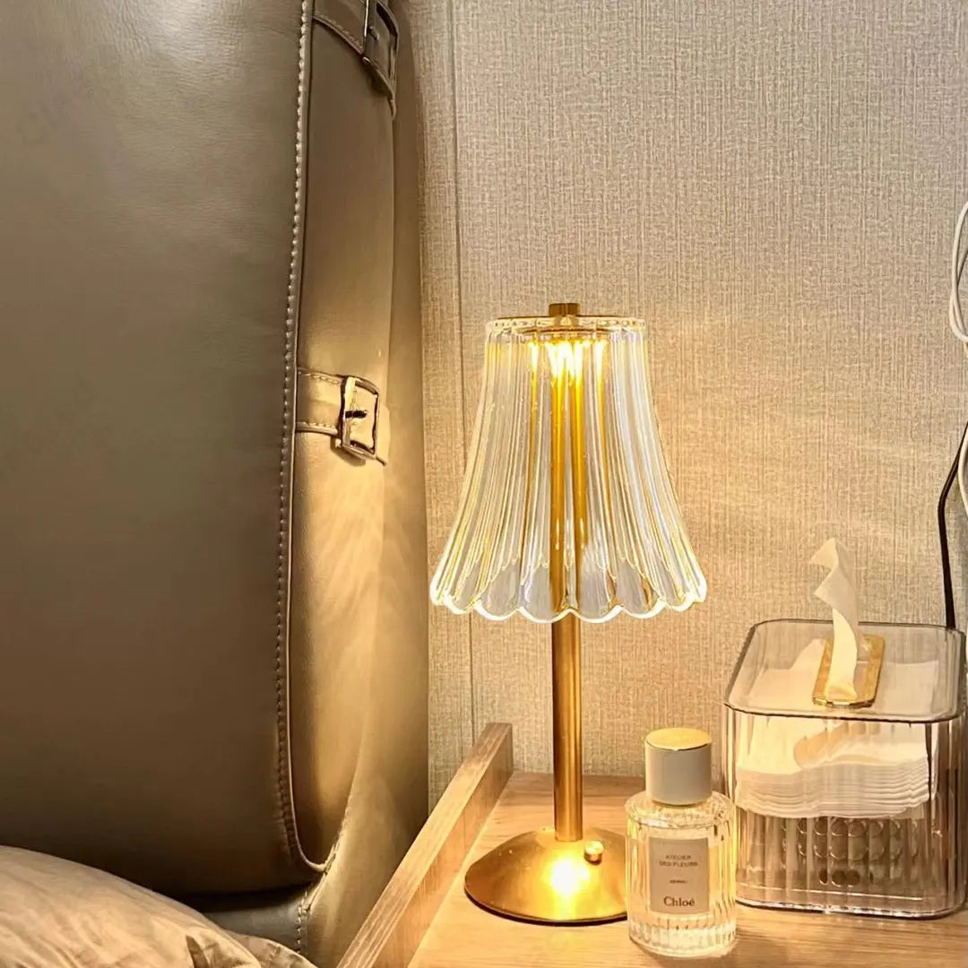 Wireless Table Lamp with Crystal Decor and Dimmable Lighting - GlamLight | Stornfield