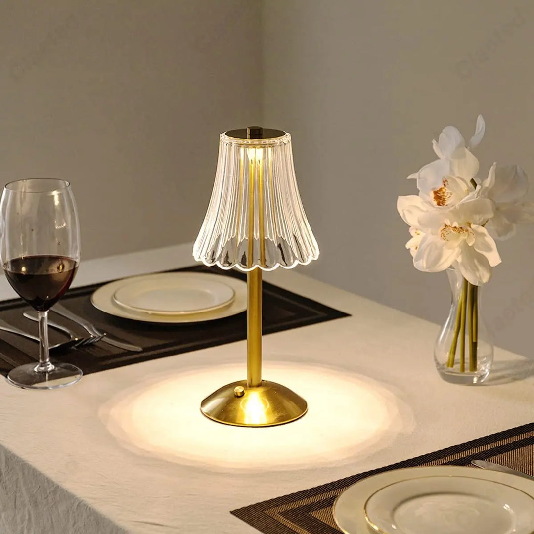 Wireless Table Lamp with Crystal Decor and Dimmable Lighting - GlamLight | Stornfield