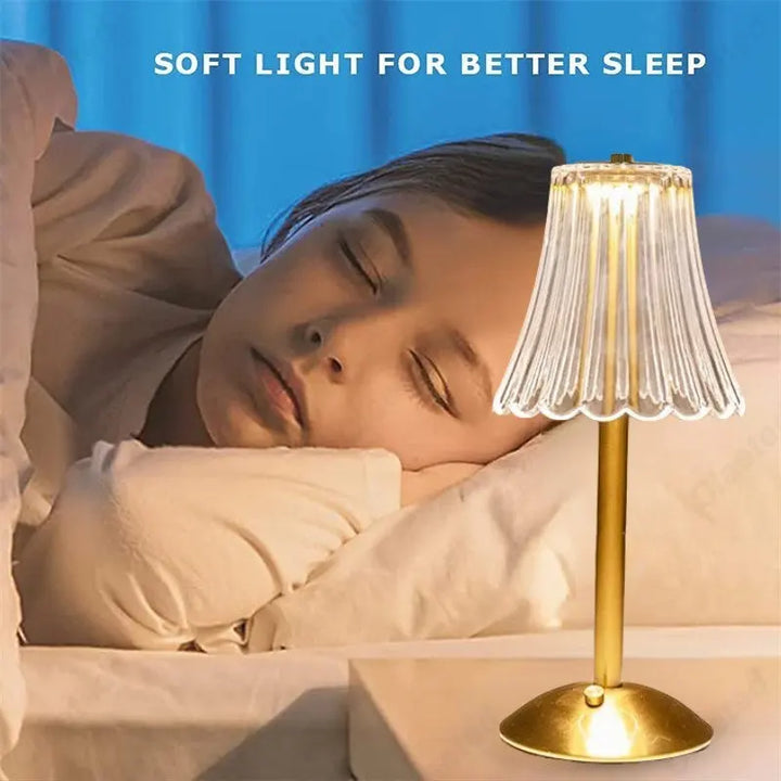 Wireless Table Lamp with Crystal Decor and Dimmable Lighting - GlamLight | Stornfield