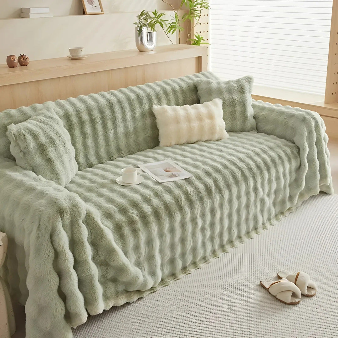 Winter Fluffy Plush Sofa Cover | Stornfield