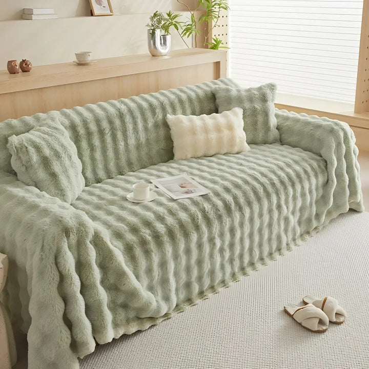 Winter Fluffy Plush Sofa Cover | Stornfield