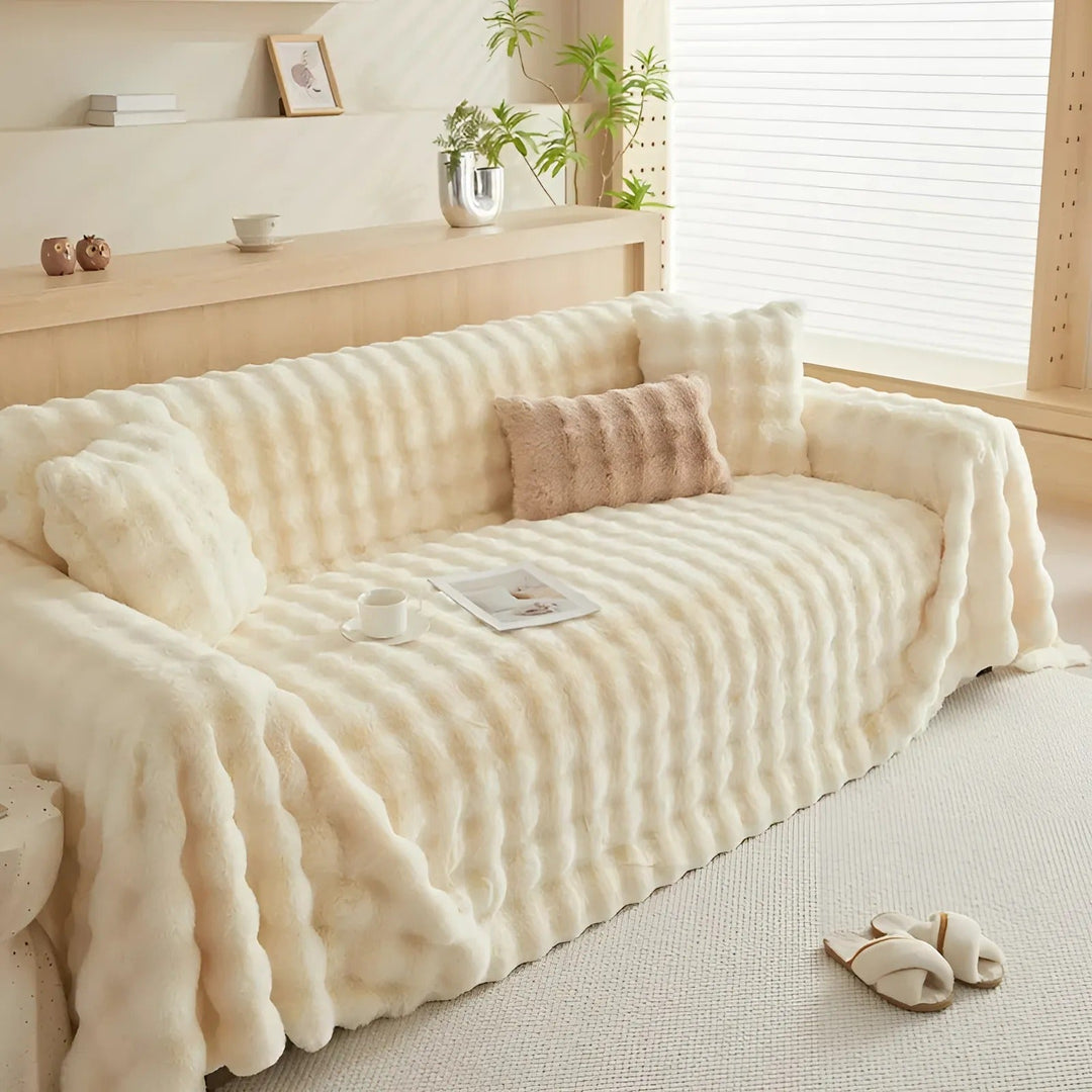 Winter Fluffy Plush Sofa Cover | Stornfield