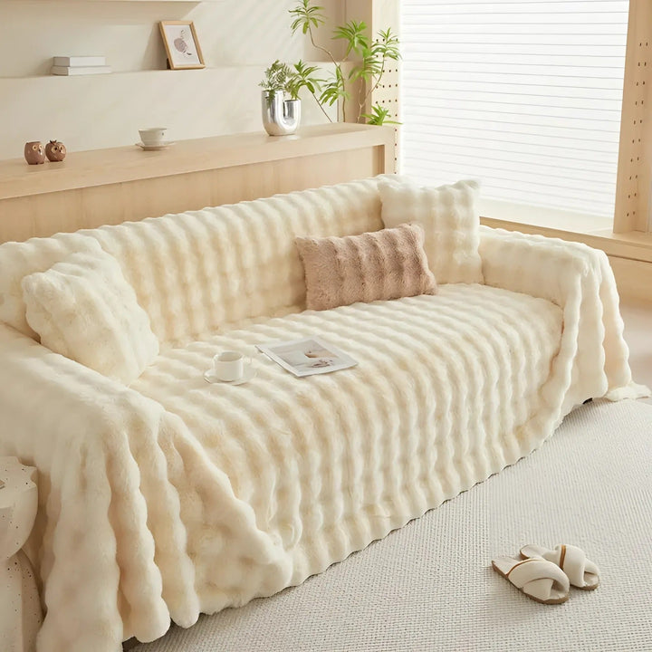 Winter Fluffy Plush Sofa Cover | Stornfield
