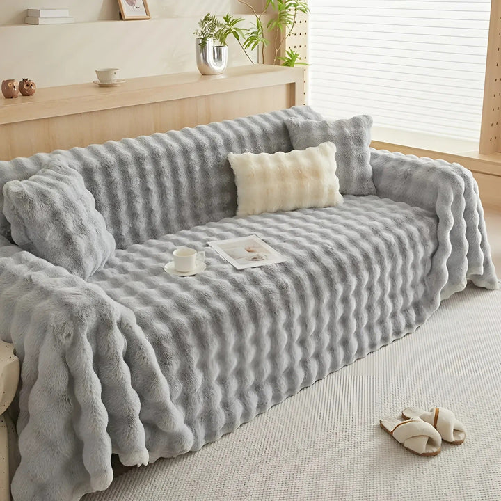 Winter Fluffy Plush Sofa Cover | Stornfield
