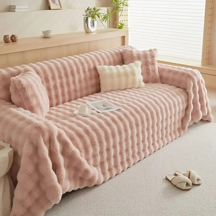 Winter Fluffy Plush Sofa Cover | Stornfield