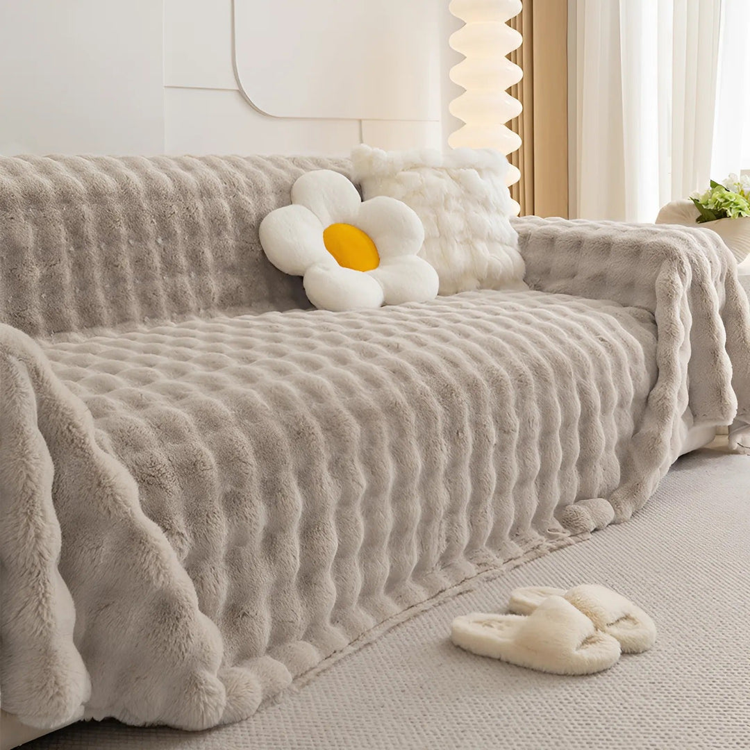 Winter Fluffy Plush Sofa Cover | Stornfield