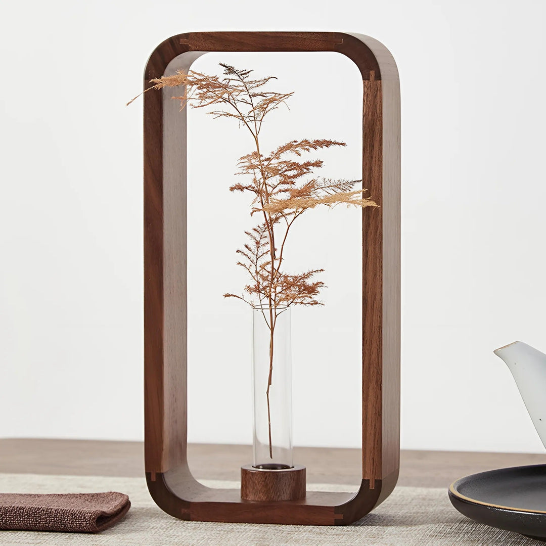 Solid Wood Hydroponic Plant Vase - Rustic HeMu Design | Stornfield