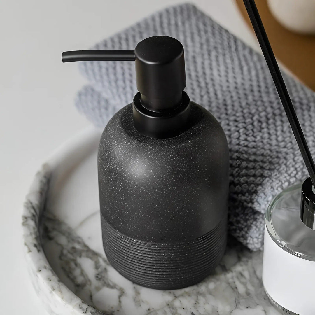 Elegant Resin Soap Dispenser in Durable Sandstone Style | Stornfield