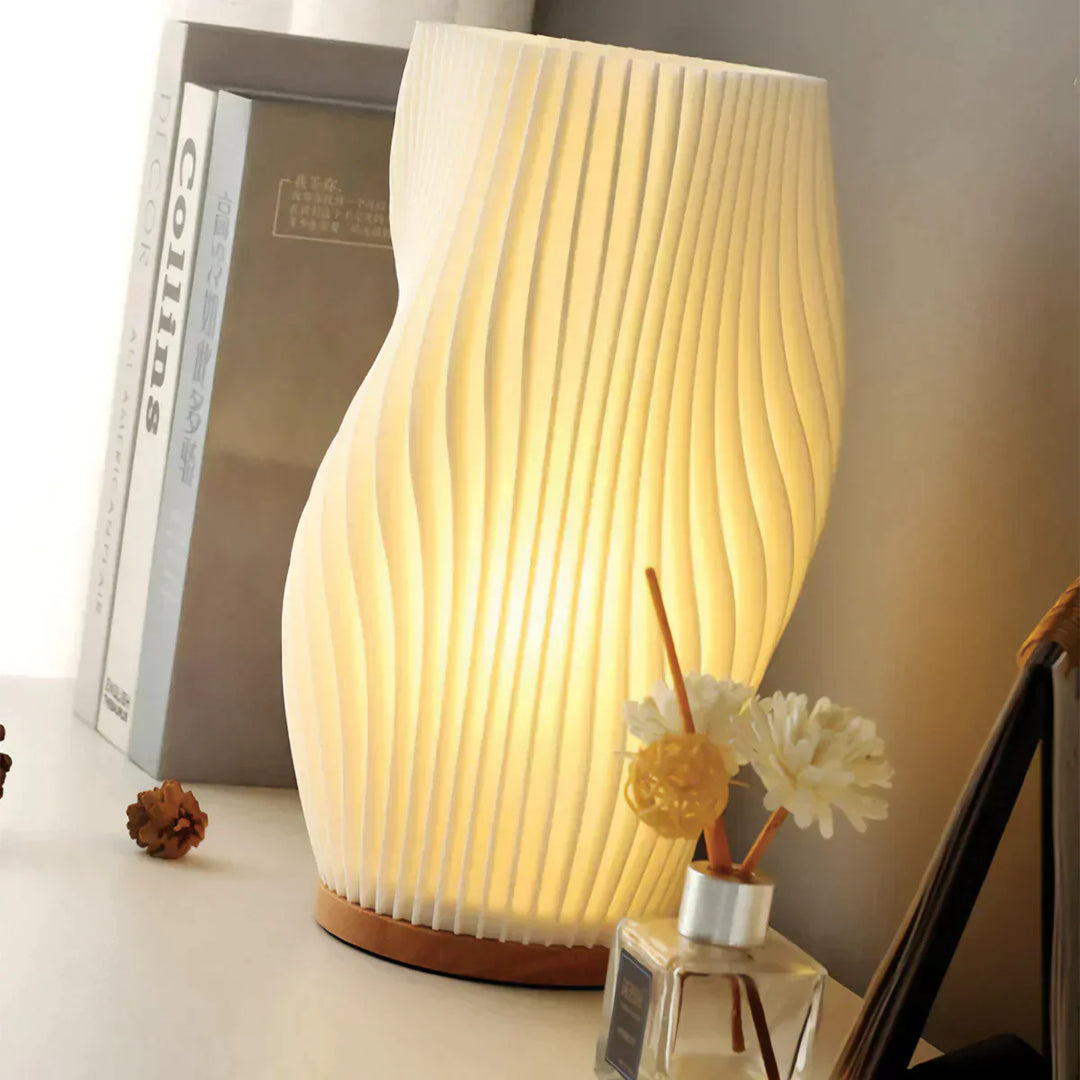 Stornfield | Elegant Wavy Design USB-Powered Table Lamp | WaveGlow