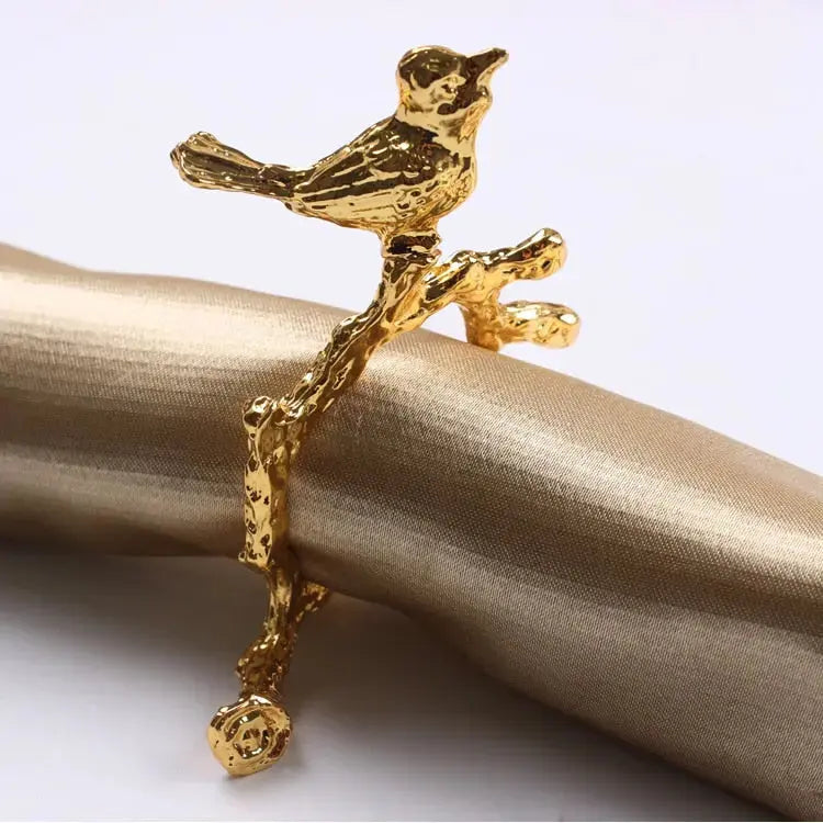 Stornfield | Bird & Flower Napkin Rings - 4 Pieces