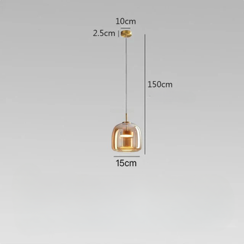 Minimalist Glass Pendant Light, Modern Designer Hanging Lamp for Dining Room & Living Room | Stornfield