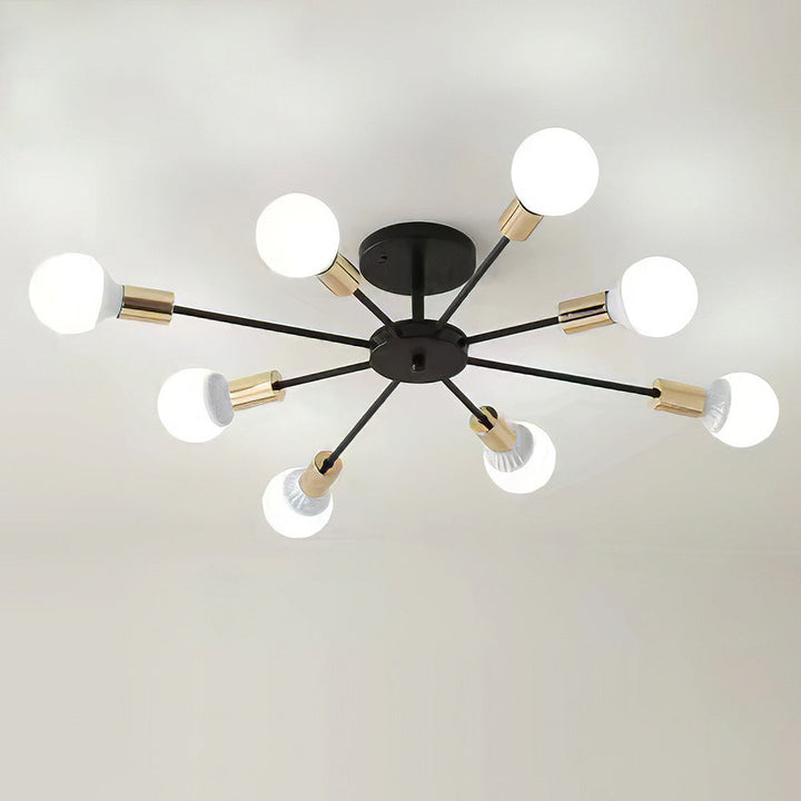 Black Simple Iron Multi-Head Chandelier | Stornfield