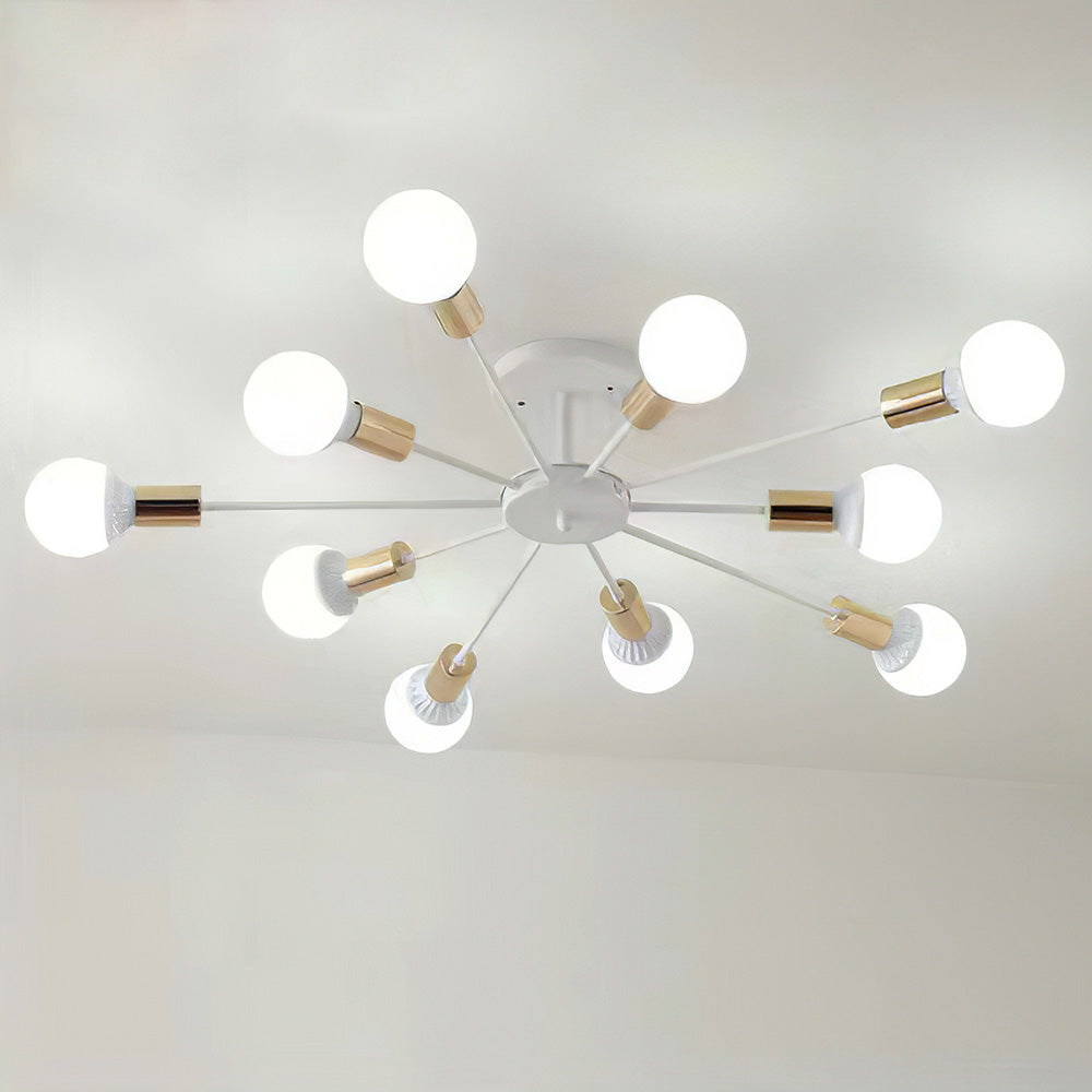 Black Simple Iron Multi-Head Chandelier | Stornfield