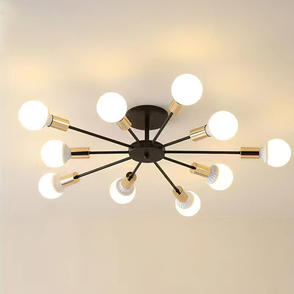 Black Simple Iron Multi-Head Chandelier | Stornfield