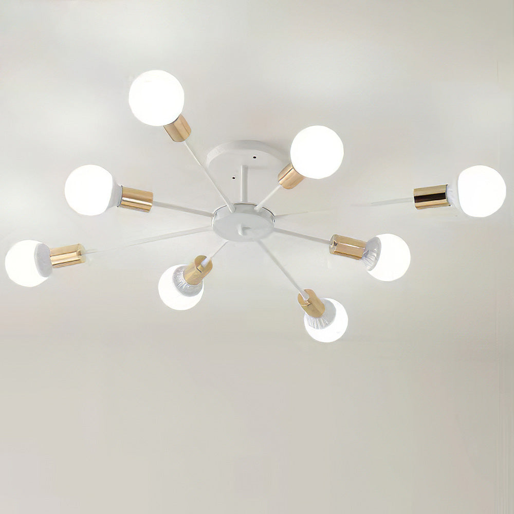 Black Simple Iron Multi-Head Chandelier | Stornfield
