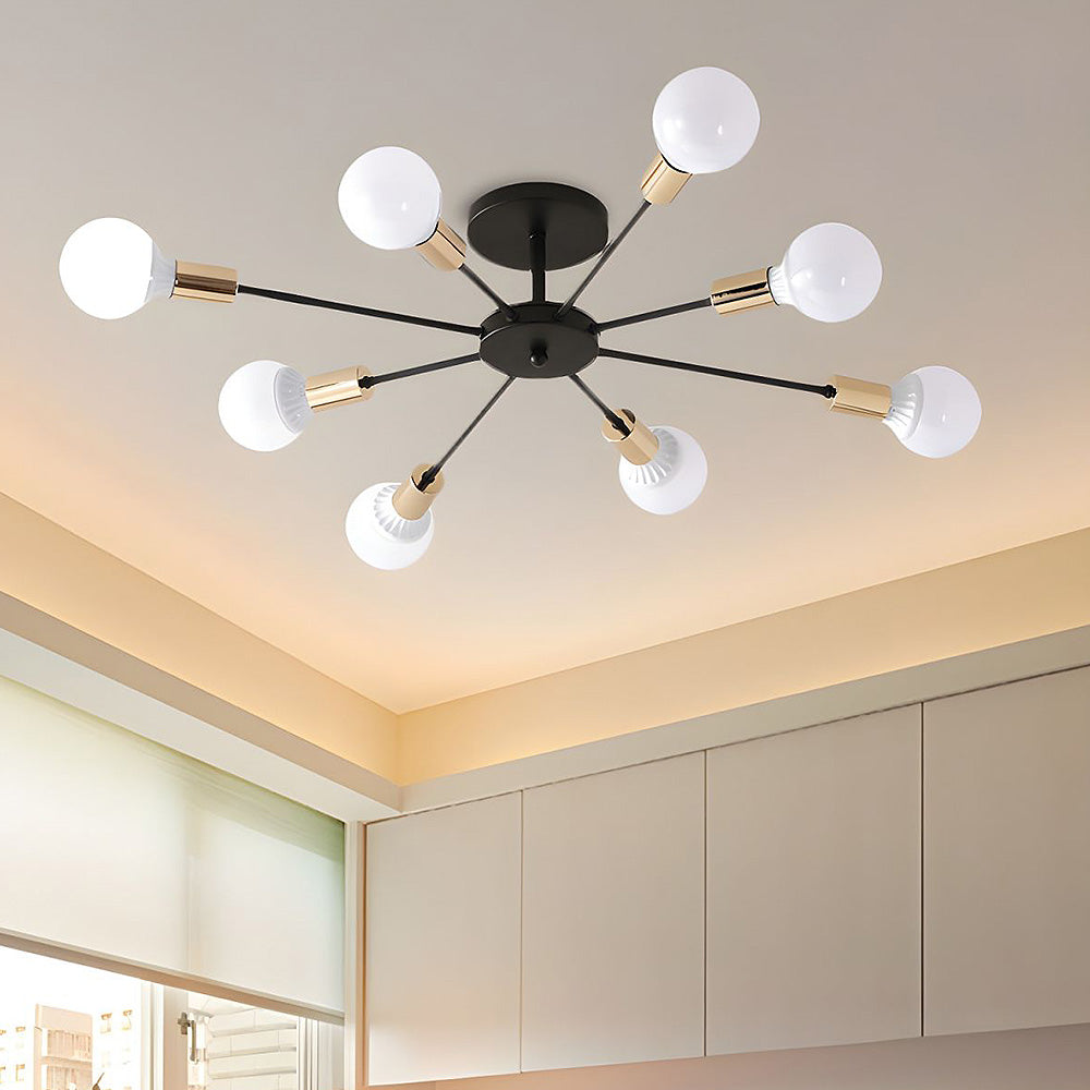 Black Simple Iron Multi-Head Chandelier | Stornfield