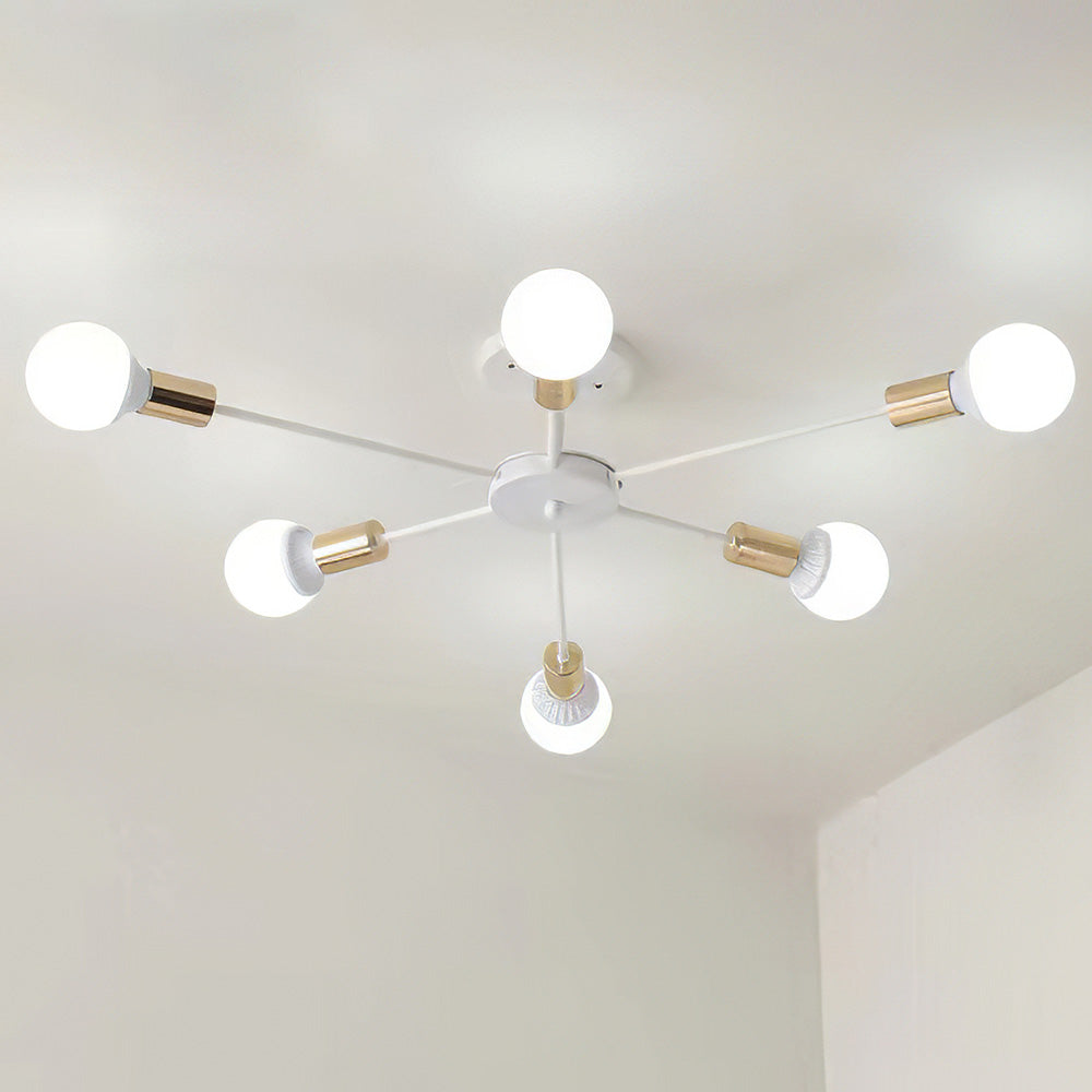 Black Simple Iron Multi-Head Chandelier | Stornfield