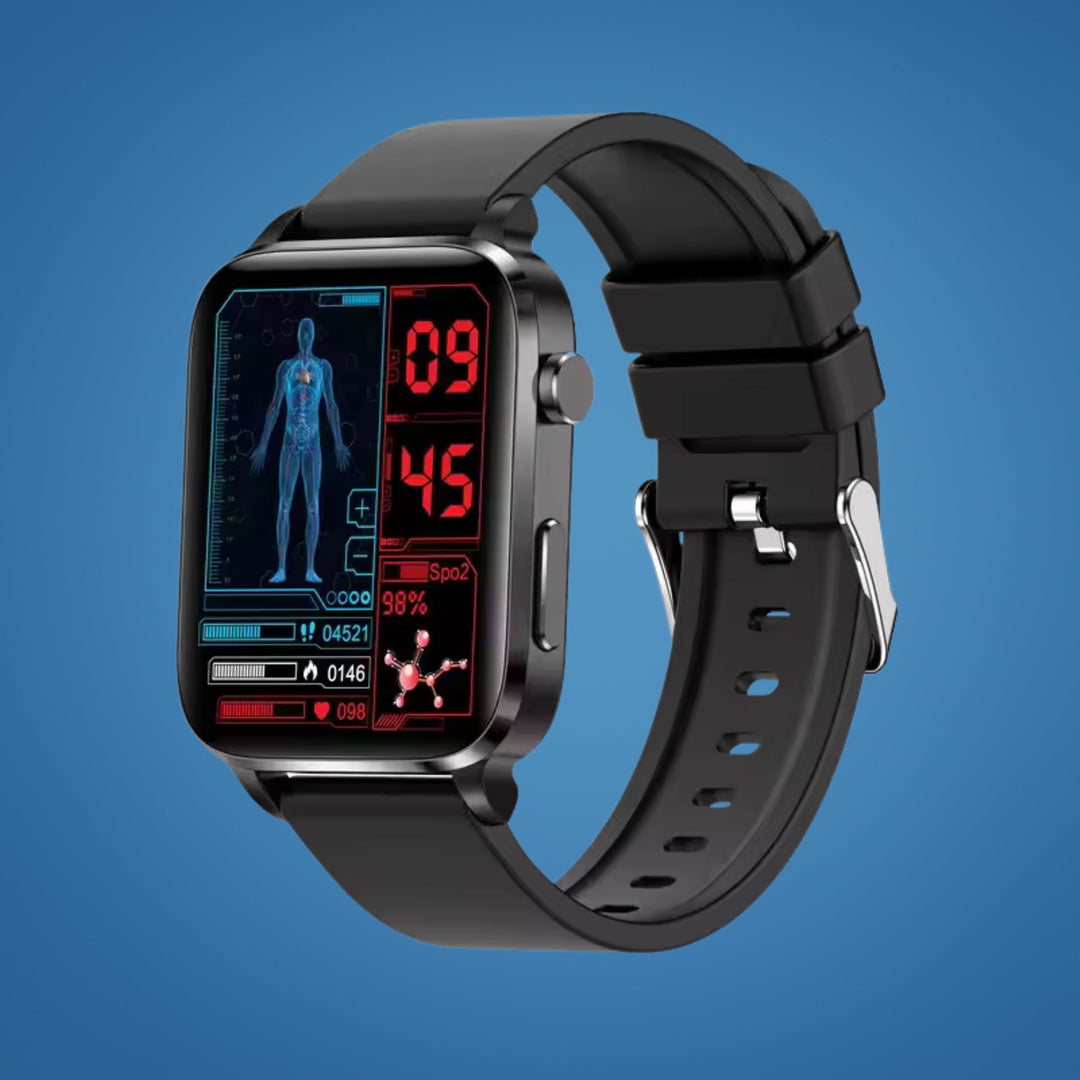 GlucoWell | Non-Invasive Smartwatch for Diabetes – Blood Glucose Monitor – HD Display – Painless Glucose Tracking for Adults Stornfield