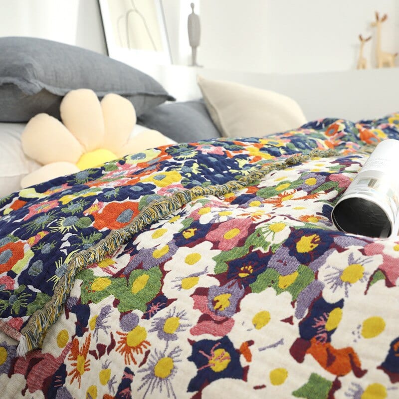 Bloom Pastoral Flower Throw Blanket | Stornfield
