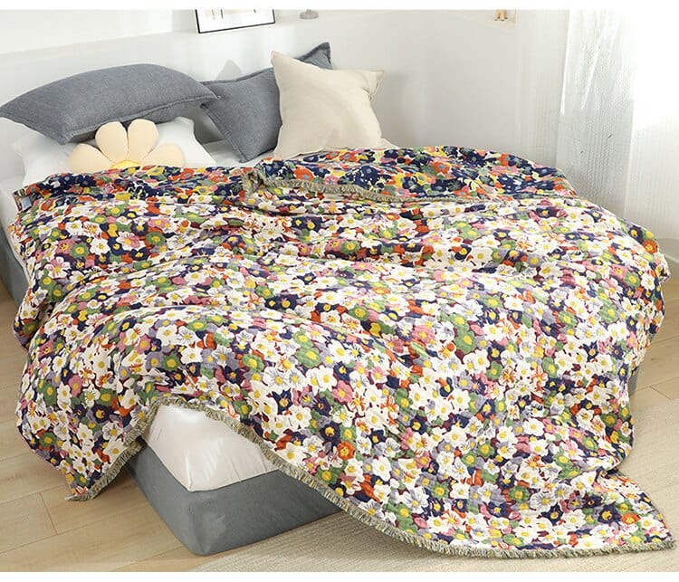 Bloom Pastoral Flower Throw Blanket | Stornfield