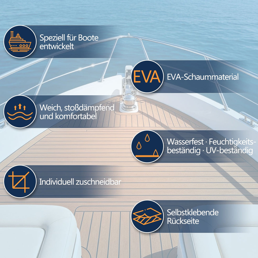 Boot Flooring EVA Teak Flooring Self-Adhesive | Stornfield
