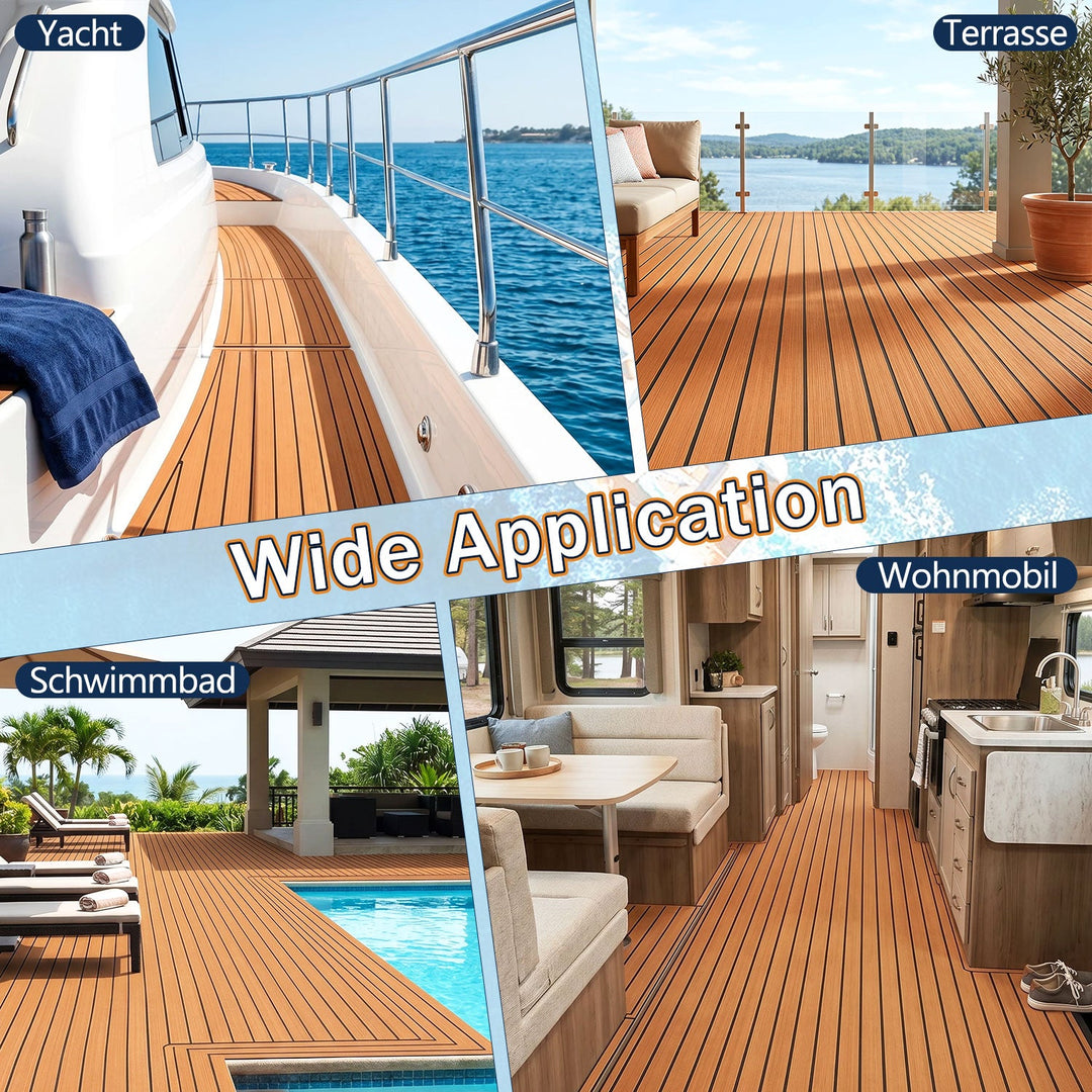 Boot Flooring EVA Teak Flooring Self-Adhesive | Stornfield
