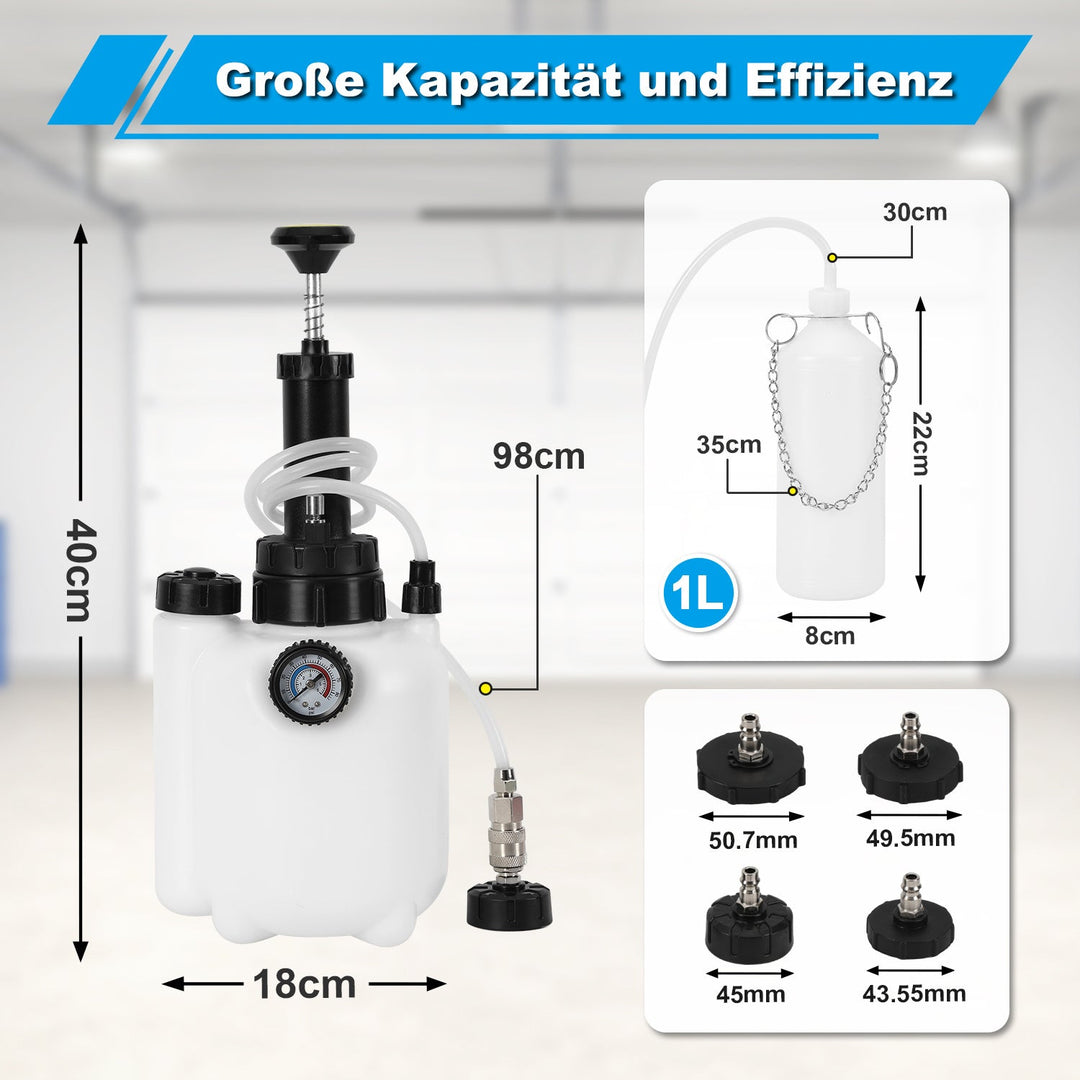 3L brake fluid brake bleeding device with 1L suction container | Stornfield