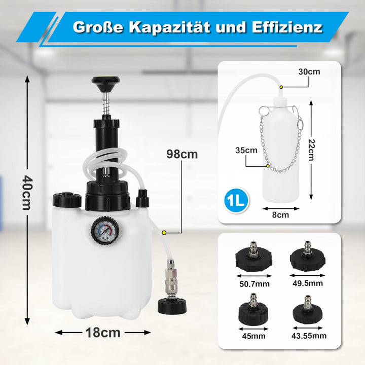 3L brake fluid brake bleeding device with 1L suction container | Stornfield